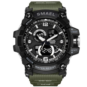 SMAEL Men Military Watch 50m Waterproof Wristwatch LED Quartz Clock Male relogios masculino 1617 Digital Sports Watches Men's