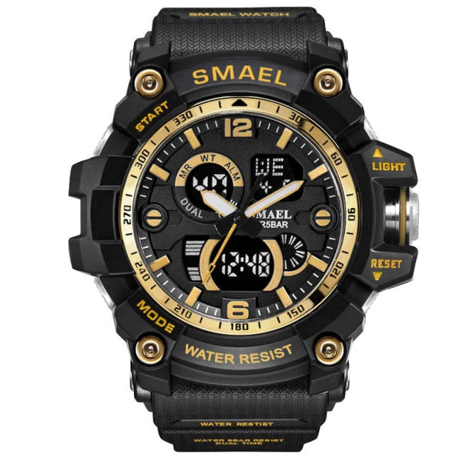 SMAEL Men Military Watch 50m Waterproof Wristwatch LED Quartz Clock Male relogios masculino 1617 Digital Sports Watches Men's