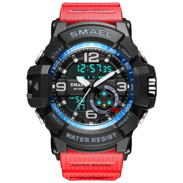 SMAEL Men Military Watch 50m Waterproof Wristwatch LED Quartz Clock Male relogios masculino 1617 Digital Sports Watches Men's